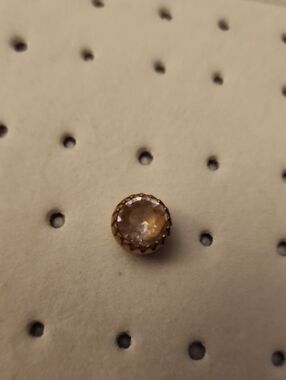 Gold-Tone Qudo TopperCrystal Stud Earring - Champagne